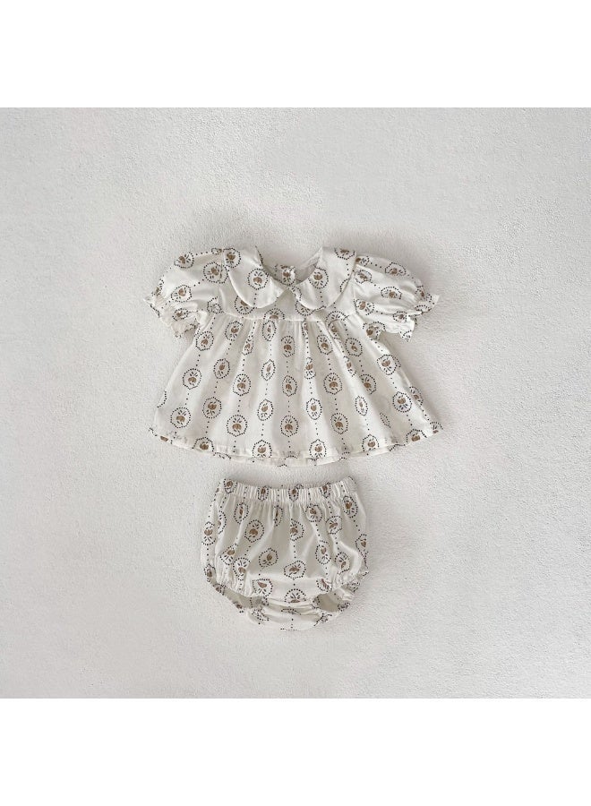 Baby 100% Cotton Clothing Sets Infant 2Pcs Casual Top 0-3Y Newborn Printed Floral Shirt - Image 2