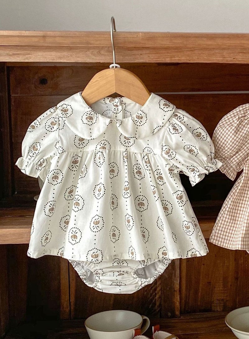 Baby 100% Cotton Clothing Sets Infant 2Pcs Casual Top 0-3Y Newborn Printed Floral Shirt - Image 1