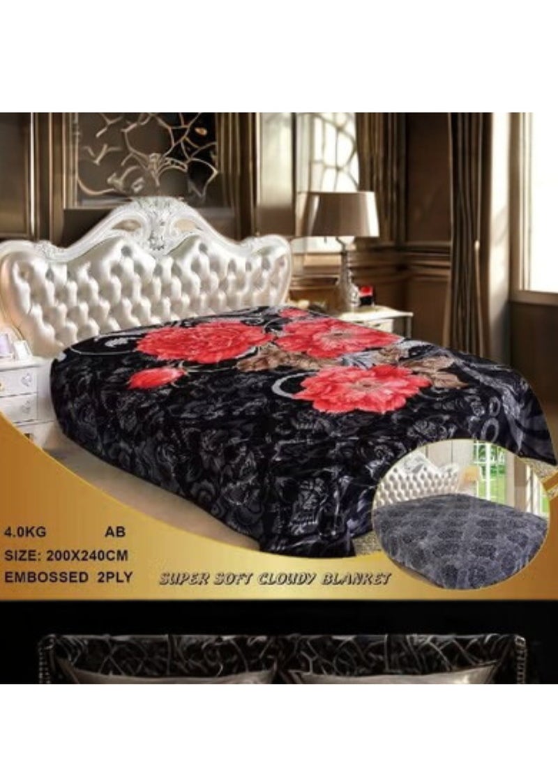 Rainbow Luxury Double-Sided Winter Blanket - Soft, Silky, and Luxuriously Textured Double-Layer Bed Blanket - 4 kg - 240x200 cm - Heavy Blanket, Textured Blanket, Thick Double-Layer Winter Blanket - Ideal for Sleeping and Winter Furnishings - Image 1