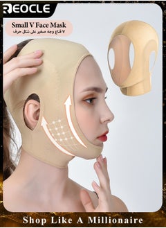 REOCLE Reusable V Line Mask Facial Slimming Tight Strap Double Chin Reducer Face Slimming Strap Chin up Face Lifting Belt Post Surgery Neck and Chin Compression Garment Wrap Mask for Women and Men  - Image 1