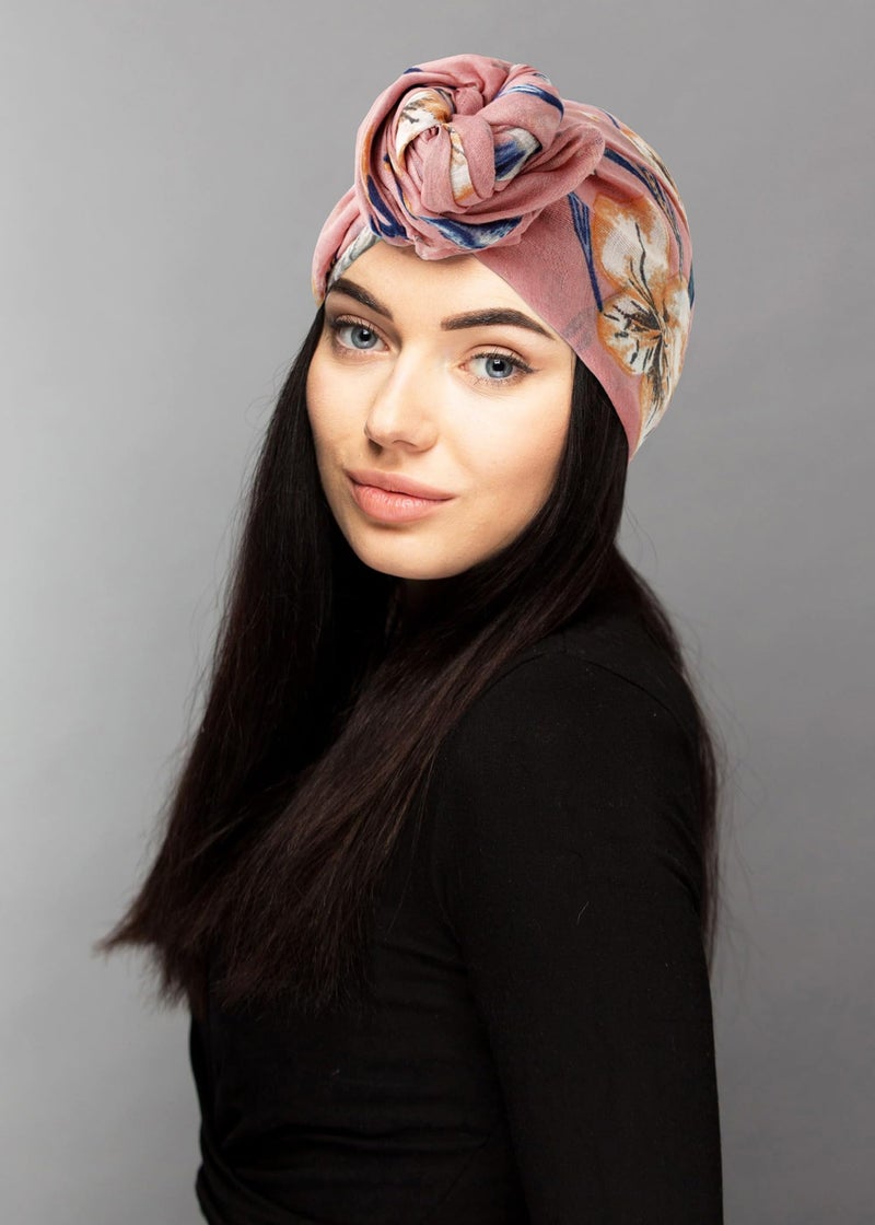 GERINLY Pink Flower Garden Scarves for Women Pretty Neck Wrap Beautiful Shoulder Shawl Feminine Head Scarf Pareo (Pink) - Image 5