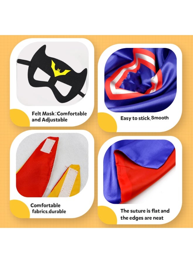 XICEN 16 PCS Superhero Capes Set With Eye Mask, Wristbands and Storage Bag, Cosplay Costumes for Boys Girls - Image 4