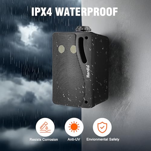 Herdio 3.5 Inch Passive Outdoor Speakers Wired Waterproof Wall Mount Speakers with 400W Superior Sound, All-Weather Durability, for Home Patio Garden Marine Boat Garage Indoor,4-Pack Balck - Image 3