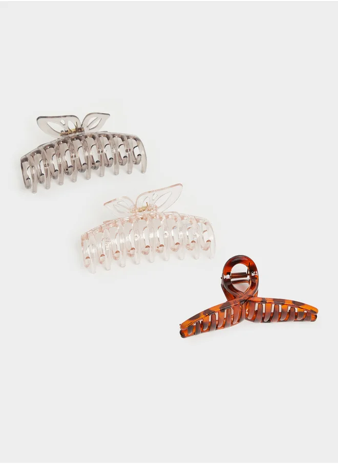 ستايلي Set of 3 - Solid Claw Clips