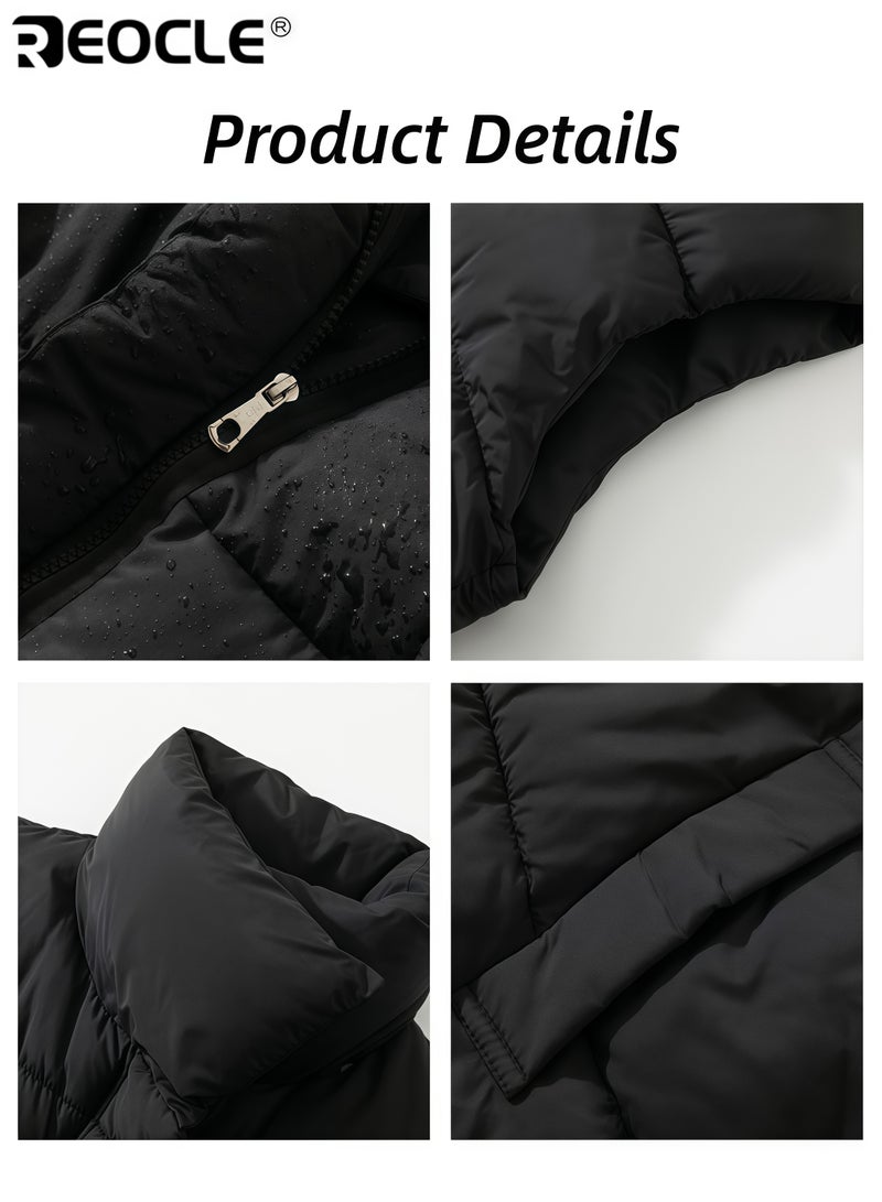 ريوكل صدرية نسائية مبطنة بتصميم قصير كبير الحجم مع ميزة بدون أكمام، ملابس خارجية شتوية توفر دفء متعدد الاستخدامات للطبقات العصرية - Image 5
