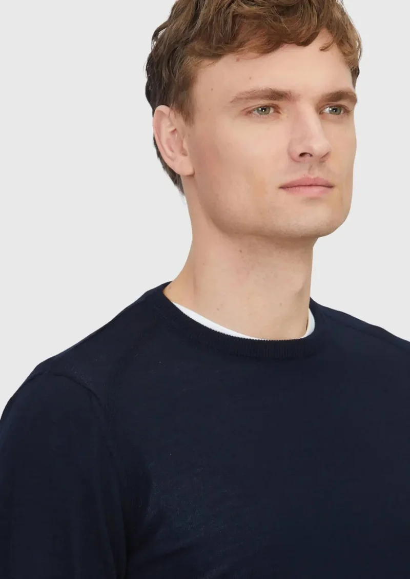 RAMSEY Navy Blue Knitwear Sweatshirt