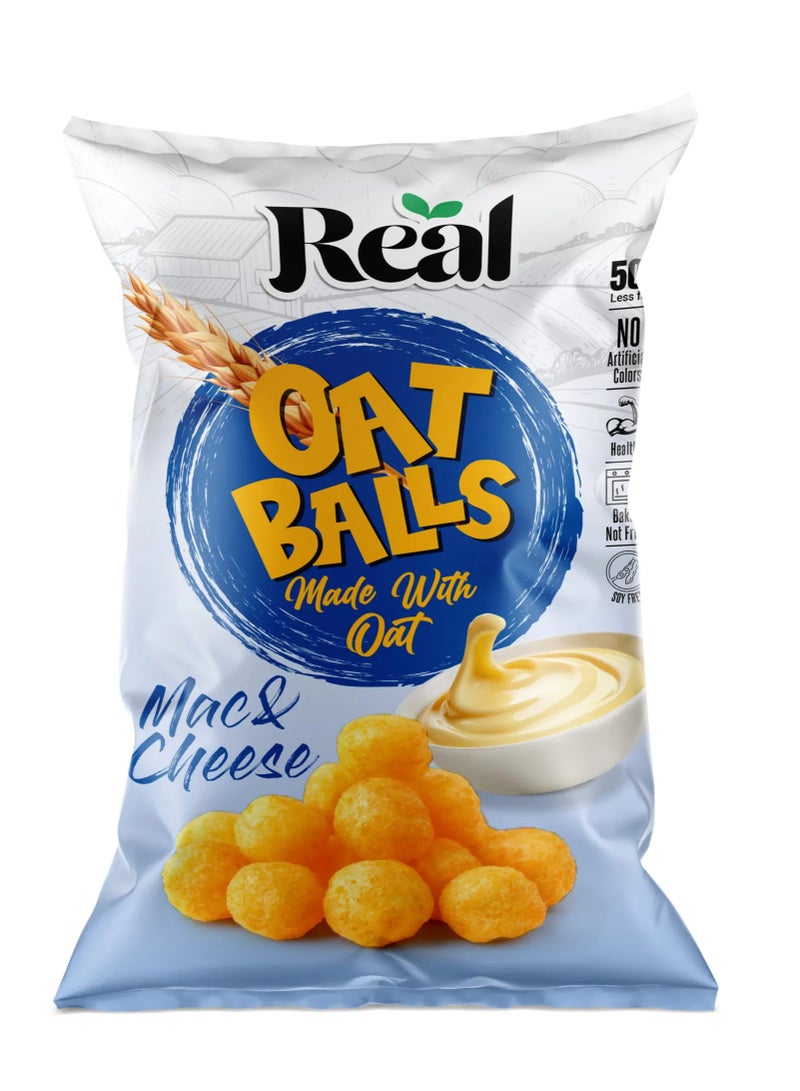 Real Nutrition Chips Protein Oat Balls, 5g Protein, 50% Less Fat, Baked, Soy Free, No Artificial Colors, Mac & Cheese 40g