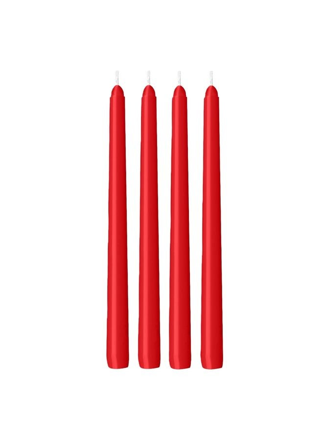 4PCS Taper Candle, Hand-Poured Tall Candle Holders, 10 Inch, Smokeless, for Home, Weddings, Birthday Parties and Home Decor(Red) - Image 1