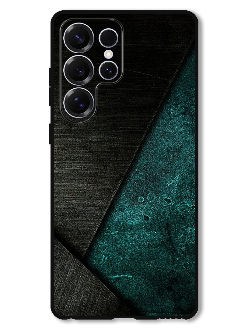 Theodor Protective Case Anti Scratch Shock Proof Bumper Cover For Samsung Galaxy S25 Ultra Black Dark Green Pattern - Image 1