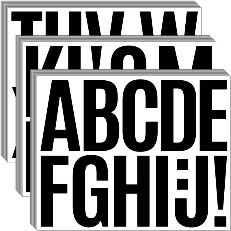 Bemeol 36 Sheets Letter Stickers 3 Inch Vinyl Letters Alphabet Stickers Self Adhesive Stick on Letters for School Office Home Bulletin Boards Mailbox Decor(Black,3Inch) - Image 1