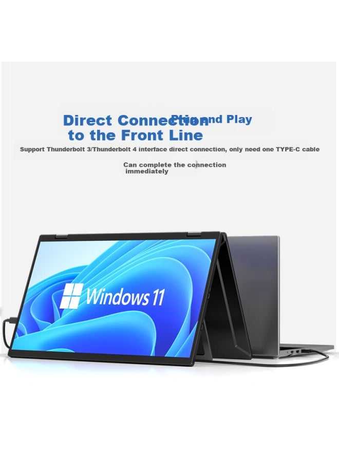 Eimio Foldable Dual Screen Portable Monitor, Expand Three Screens For Laptop Secondary Screen Computer Extension Screen 15.6 Inch Office Stock Trading Gaming Big Screen E11 Standard Version