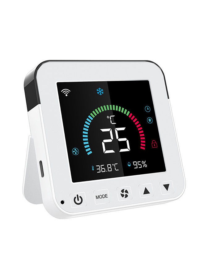 Tuya WiFi Intelligent Temperature Humidity Infrared Controller USB Power Supplys Home Living Room Bedroom Air Conditioner Thermostat LCD Display Screen with Backlight APP Remotes Control