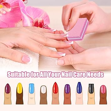 Qianyu Qianyu 50 Pack Mini Nail Buffer Blocks 100180 Grit Nail Sanding Block Professional Sponge Buffing Sanding Block File for Natural Gel Acrylic Nails Manicure Tools Set Salon Home Use - Image 3