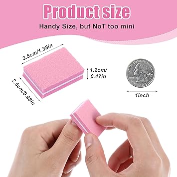 Qianyu Qianyu 50 Pack Mini Nail Buffer Blocks 100180 Grit Nail Sanding Block Professional Sponge Buffing Sanding Block File for Natural Gel Acrylic Nails Manicure Tools Set Salon Home Use - Image 2