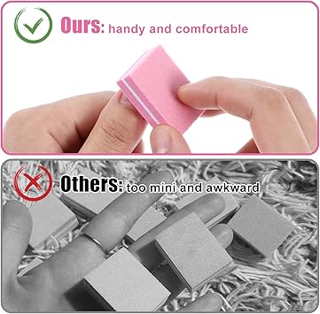 Qianyu Qianyu 50 Pack Mini Nail Buffer Blocks 100180 Grit Nail Sanding Block Professional Sponge Buffing Sanding Block File for Natural Gel Acrylic Nails Manicure Tools Set Salon Home Use - Image 5