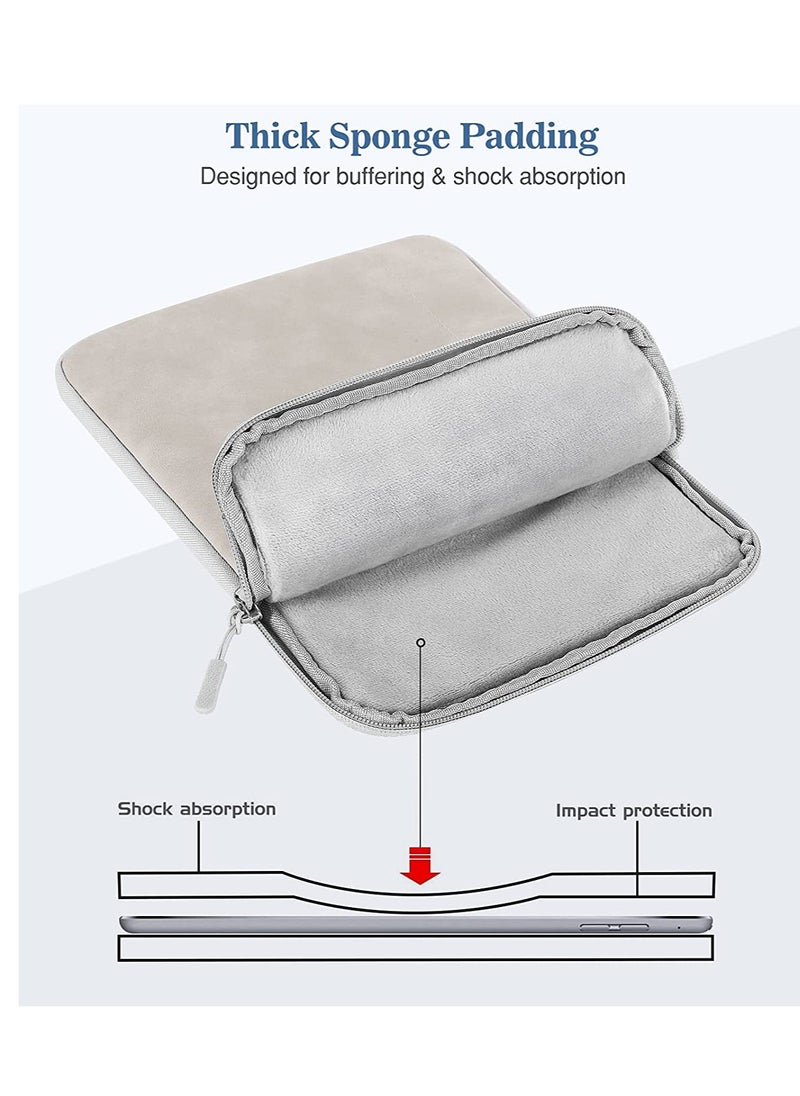 9-11 Inch Tablet Sleeve Bag Carrying Case for iPad Pro 11 2021-2018, Air 5/4 10.9, 10.2, Galaxy Tab A8 10.5, Tab S8 11", Surface Go 2, 1, Protective with Pocket Light Gray  - Image 5