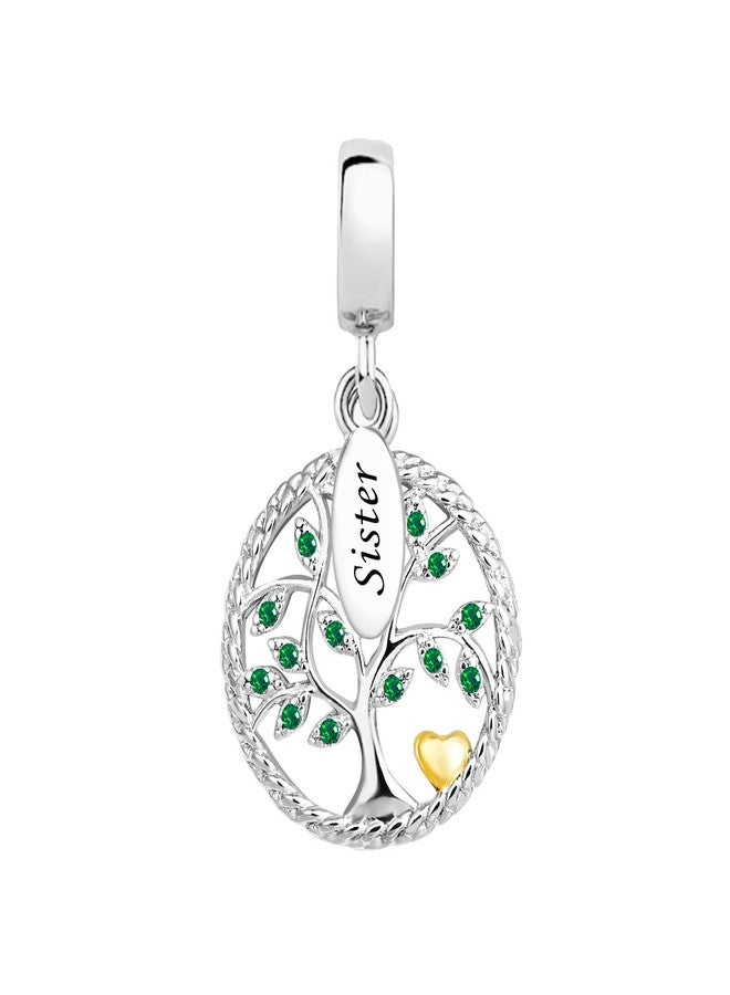 KunBead Sister Family Tree Dangle Charm Family Forever Heart Love Birthday Charms Compatible with Pandora Charm Bracelets Necklace for Women - Image 4