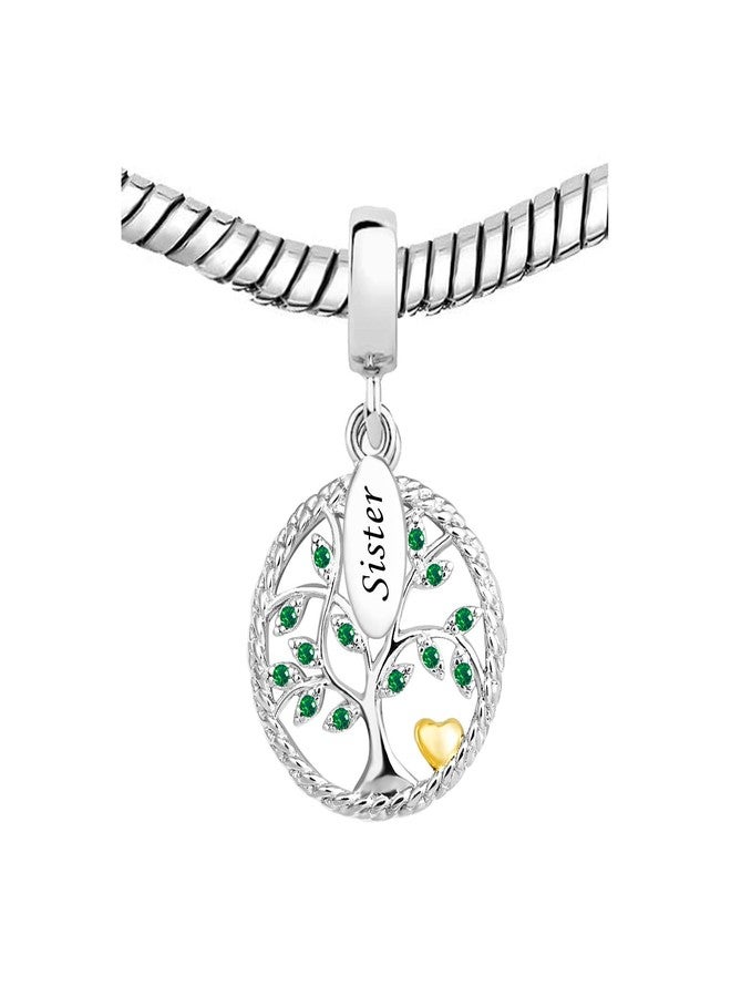 KunBead Sister Family Tree Dangle Charm Family Forever Heart Love Birthday Charms Compatible with Pandora Charm Bracelets Necklace for Women - Image 5