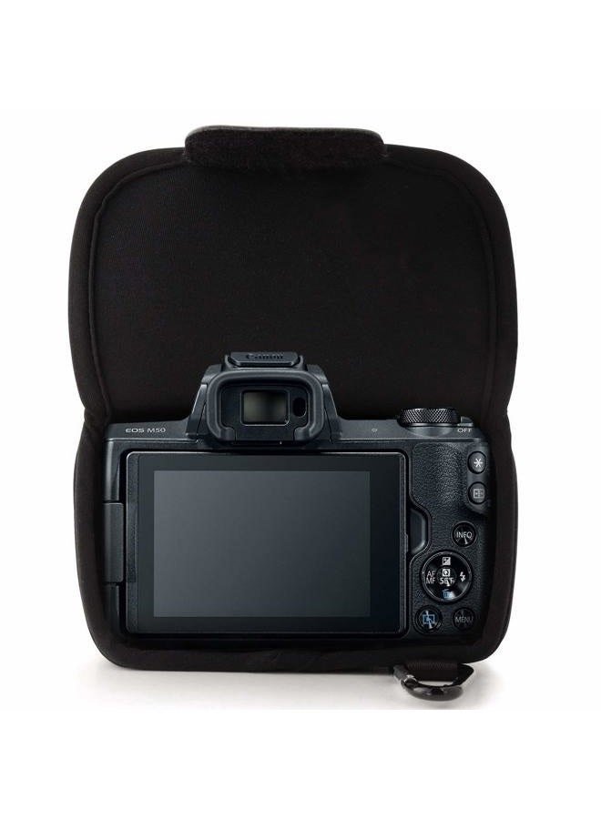 Megagear MG1036 Ultra Light Neoprene Camera Case Compatible With Canon Eos M50 Mark Iı (15-45MM), M50, M5 (15-45MM) - Black, PU Leather - Image 4