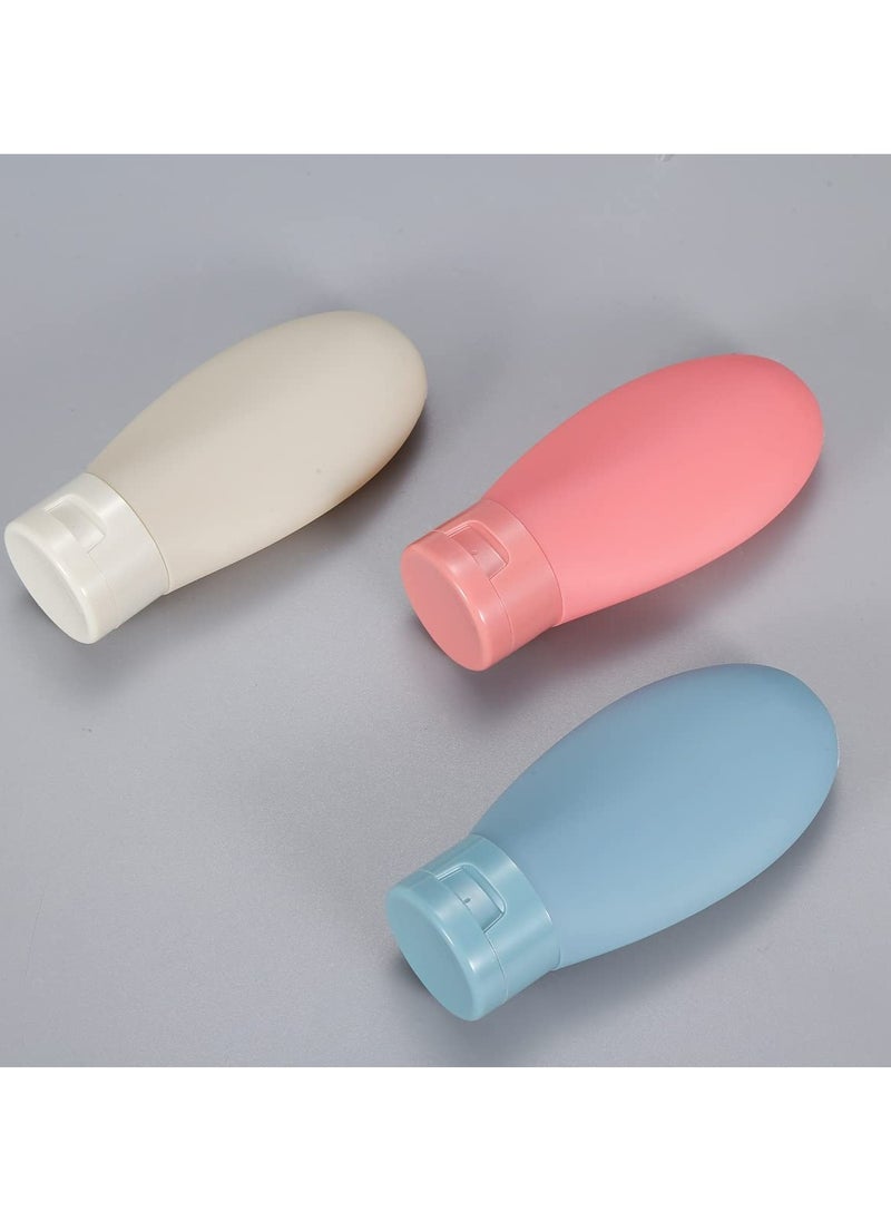 Bukela - 3 Pcs Travel Bottles Set,60ML Travel Bottles & Containers,Small Mini Empty Plastic Squeeze Bottles for Travel Toiletries,Shampoo and Conditioner with Storage Bag - Image 1