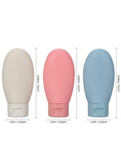 Bukela 3 Pcs Travel Bottles Set,60ML Travel Bottles & Containers,Small Mini Empty Plastic Squeeze Bottles for Travel Toiletries,Shampoo and Conditioner with Storage Bag  - Image 5