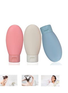 Bukela 3 Pcs Travel Bottles Set,60ML Travel Bottles & Containers,Small Mini Empty Plastic Squeeze Bottles for Travel Toiletries,Shampoo and Conditioner with Storage Bag  - Image 1