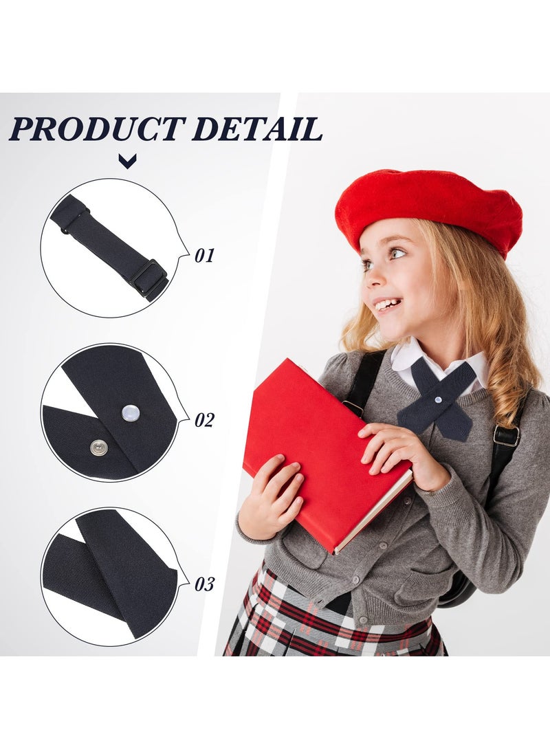 KASTWAVE 2 Pack French Girls Uniform Tie, Cross Tie for Girls Adjustable Neck Tie School Uniform for Girl Cross Neck Tie Girl Neck Tie - Image 3