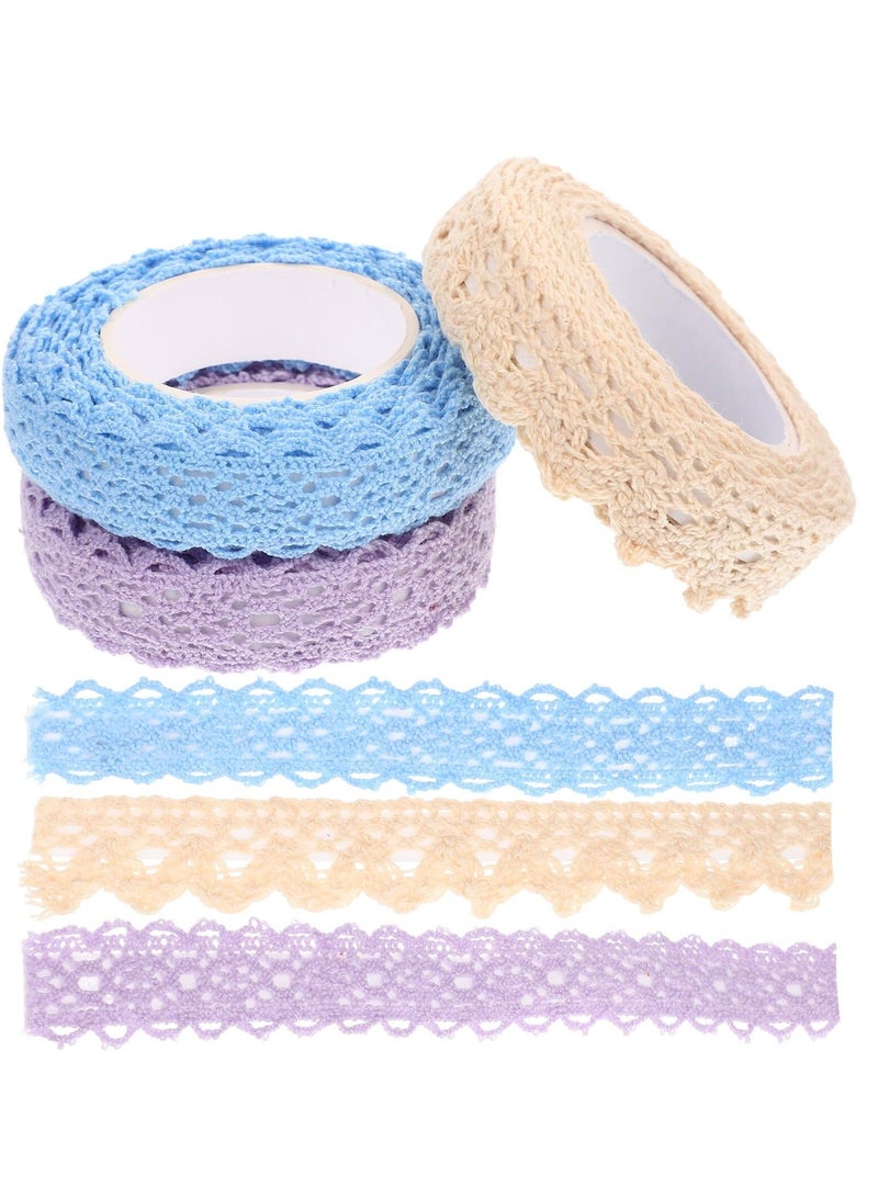 Lace Washi Tape Stickers Set for DIY Crafts and Scrapbooking, Decorative Rolls for Gift Wrapping, Card Making, Macrame Decor, Ideal for Art Projects - Image 1