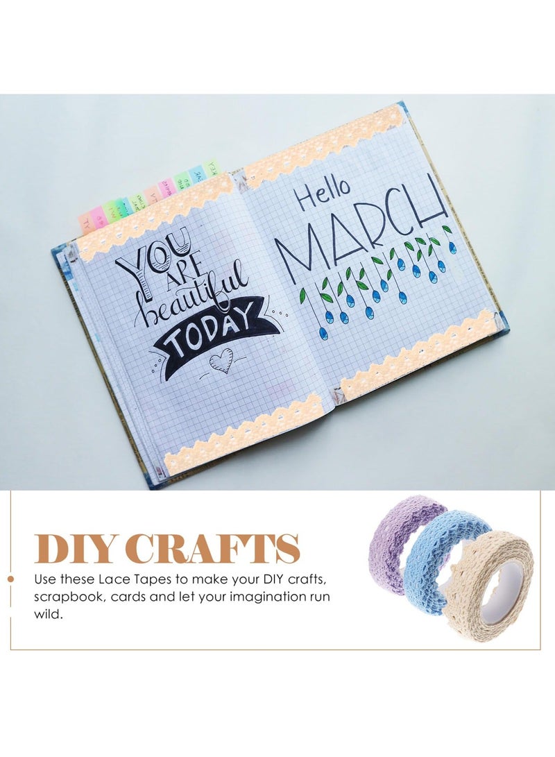 Lace Washi Tape Stickers Set for DIY Crafts and Scrapbooking, Decorative Rolls for Gift Wrapping, Card Making, Macrame Decor, Ideal for Art Projects - Image 4