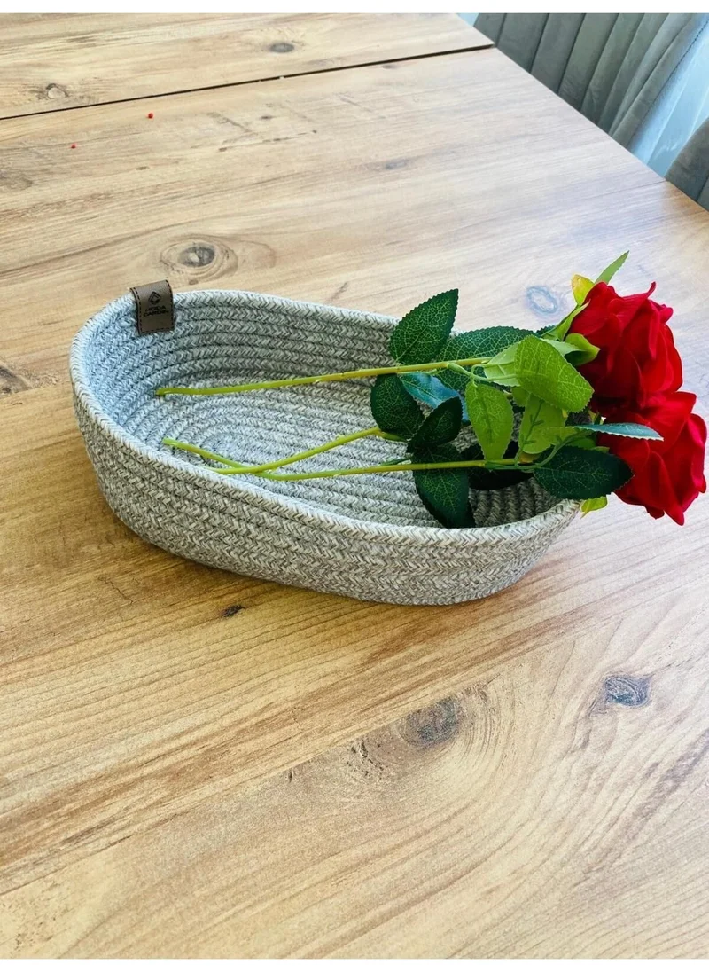 BDZ Deri Bdz Leather Wicker, Jute, Basket, Cupboard, Children's Room, Organizer, Storage Basket, Bread Basket, 30 x 20 x 10 cm cm