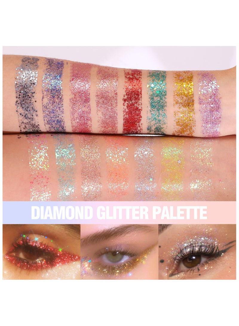 هاندايان لوحة ظلال عيون مكياج مكونة من 15 لونًا لامعًا ولامعًا، مجموعة كريم ظلال العيون الاحترافية العضوية، مشرقة جدًا، مصبوغة للغاية، تدوم طويلاً، سهلة الاستخدام، مناسبة للحفلات والعروض والنوادي الليلية 3 - Image 2