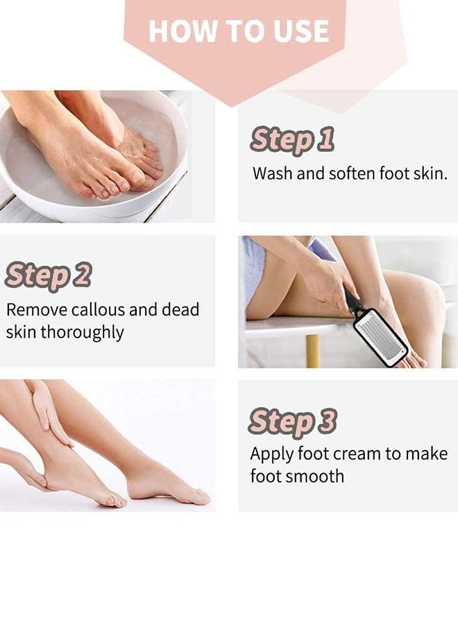 مجموعة أدوات العناية بالقدم المهنية من 10 قطع ، مجموعة باديكير لإزالة الجلد الميت (أسود) - Image 3