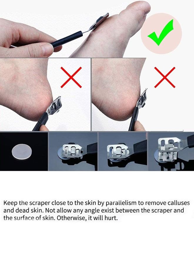 مجموعة أدوات العناية بالقدم المهنية من 10 قطع ، مجموعة باديكير لإزالة الجلد الميت (أسود) - Image 5