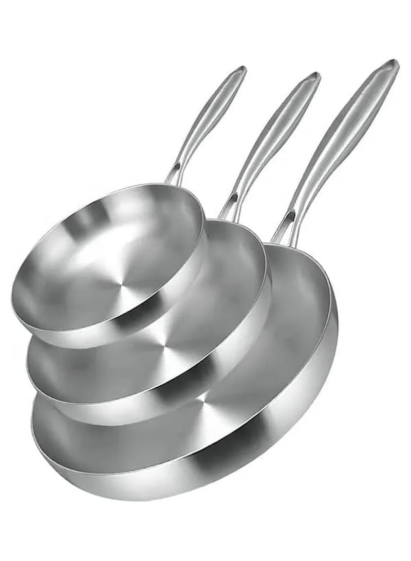 A Healthy Stainless Steel Frypan Rust Resistant With 3 Layers Suitable For all Types Of Oven Soves - Image 2