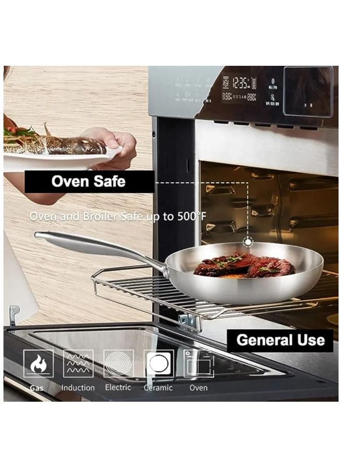 A Healthy Stainless Steel Frypan Rust Resistant With 3 Layers Suitable For all Types Of Oven Soves - Image 5