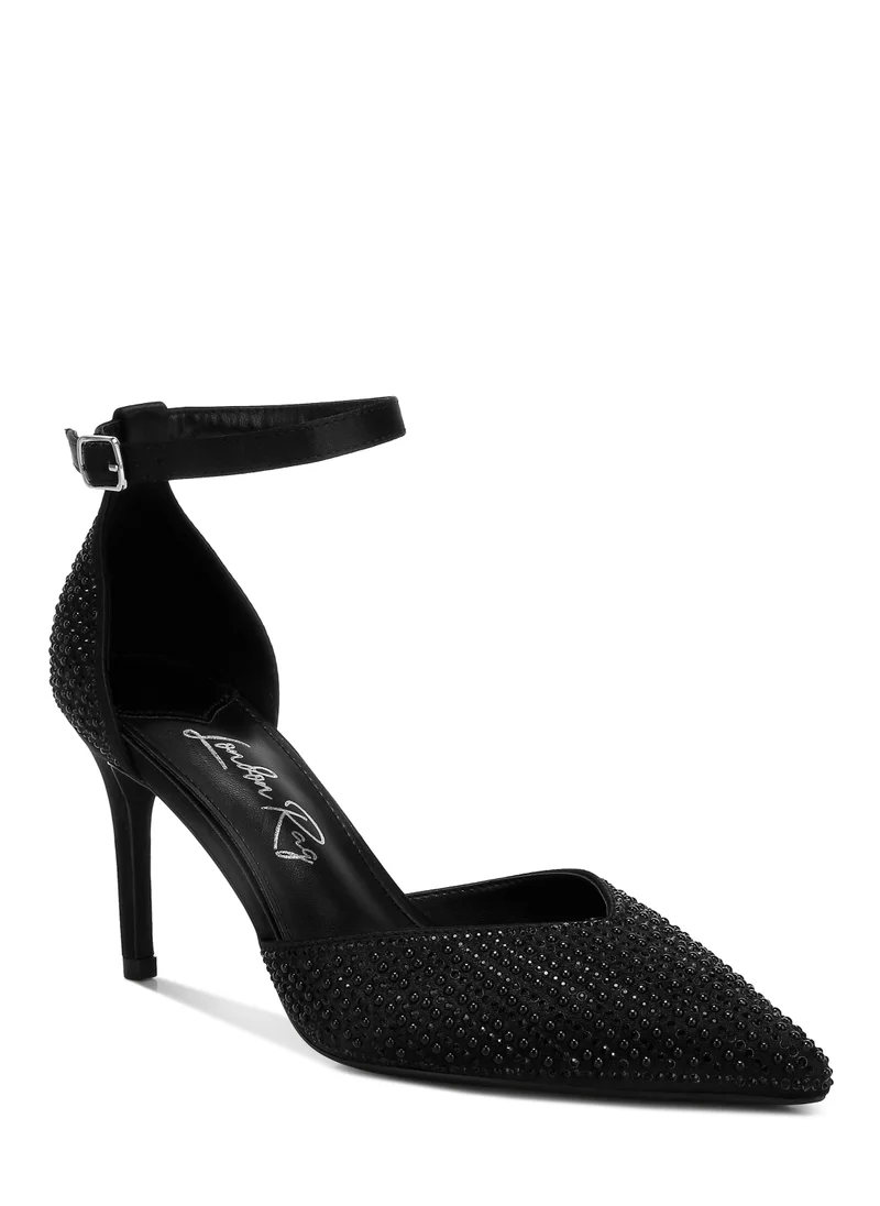 London Rag Stiletto Sandals in Black