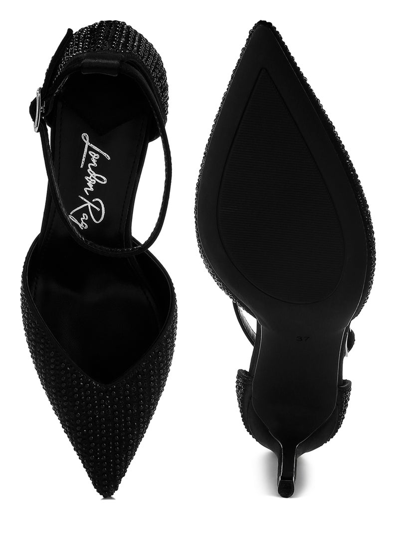 London Rag Stiletto Sandals in Black  - Image 4