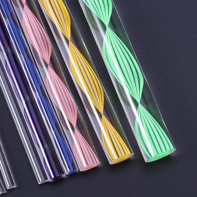 URBAN BOX Mandala Art Tool Set of 8 Pcs Colorful Acrylic Flat Head Twisted Stick/Rod in Assorted Sizes for Nail Art, Dot Painting, DIY Kit Multicolored - Image 3