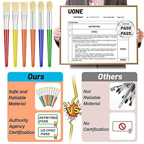 anezus 10Pcs Paint Brushes for Kids Anezus Kids Paint Brushes Toddler Large Chubby Brushes Round and Flat Preschool Painting Brushes for Washable Paint Acrylic Paint - Image 5