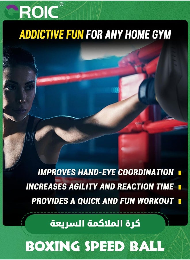 GROIC Boxing Speed Bags,Boxing Training package,Hanging Speed Punching Ball, Heavy Duty Hanging Swivel Punch for Boxing MMA Muay Thai Martial UFC Fitness Fighting Sport Training  - Image 5