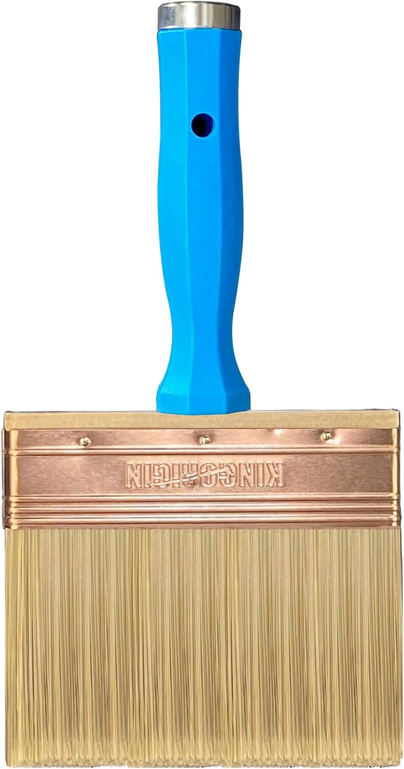 KingOrigin Deck Stain Brush, 5 Inch Deck Paint Brush with Threaded Handle for Extension Pole, Wide Large Brushes for Staining Wood, Fence, Walls, Lime Wash Paint Brush - Image 1
