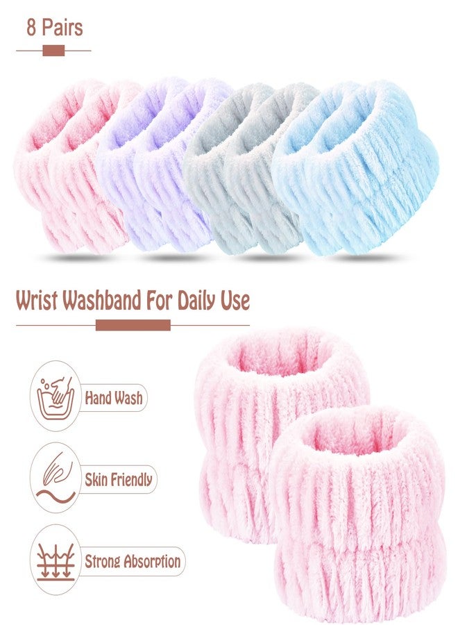 Darfukei Wrist Bands for Washing Face, 8pcs Spa Face Washing Wristbands, Microfiber Arm Wrist Towels, Absorbent Wash Wristbands for Woman Men, Prevent Water from Spilling Down Your Arms - Image 2