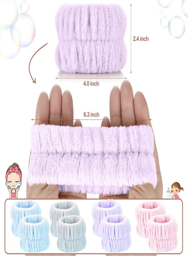 Darfukei Wrist Bands for Washing Face, 8pcs Spa Face Washing Wristbands, Microfiber Arm Wrist Towels, Absorbent Wash Wristbands for Woman Men, Prevent Water from Spilling Down Your Arms - Image 3