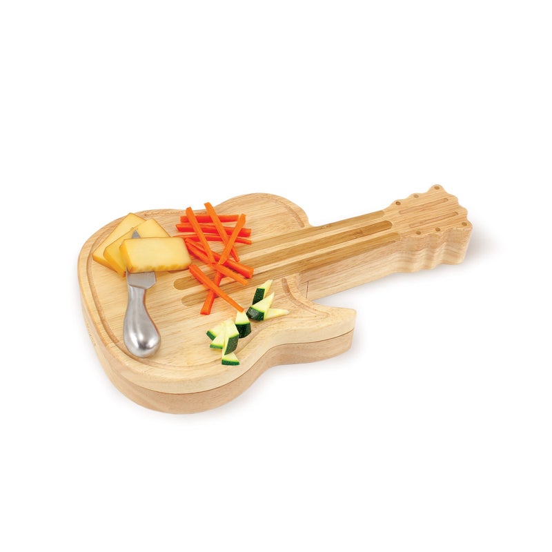 PICNIC TIME TOSCANA - a Picnic Time brand Guitar Cheese Board & Knife Set, Novelty Charcuterie Board Set with Cheese Knifes, Cheese Boards Charcuterie Boards, Serving Platter, (Bamboo)  - Image 4