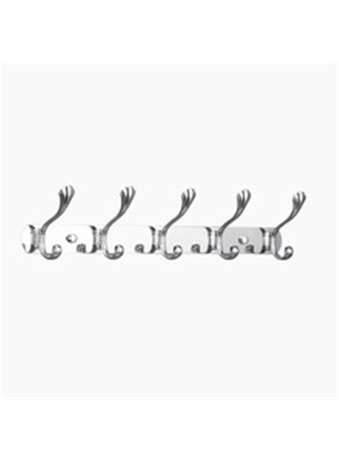 Wall Hanger With 5 Hooks，Over The Door Hooks,Coat Rack for Hanging Clothes Hat Towel (Heavy Duty Silver 1pcs) - Image 1