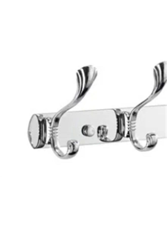 Wall Hanger With 5 Hooks，Over The Door Hooks,Coat Rack for Hanging Clothes Hat Towel (Heavy Duty Silver 1pcs) - Image 2
