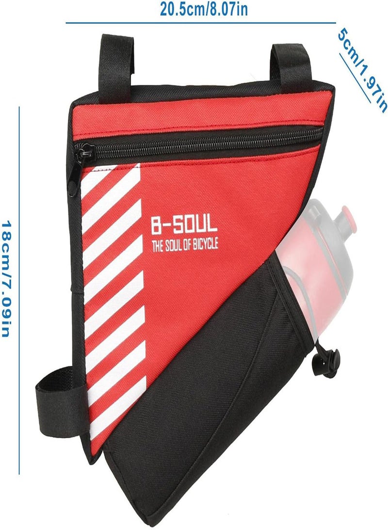 GGOOT Bicycle Pouch - Bike Bag with Water Bottle Holder,Waterproof Bicycle Cycling Storage Triangle Top Tube Front Pouch Saddle Bag for Road and Mountain Bikes - Image 2