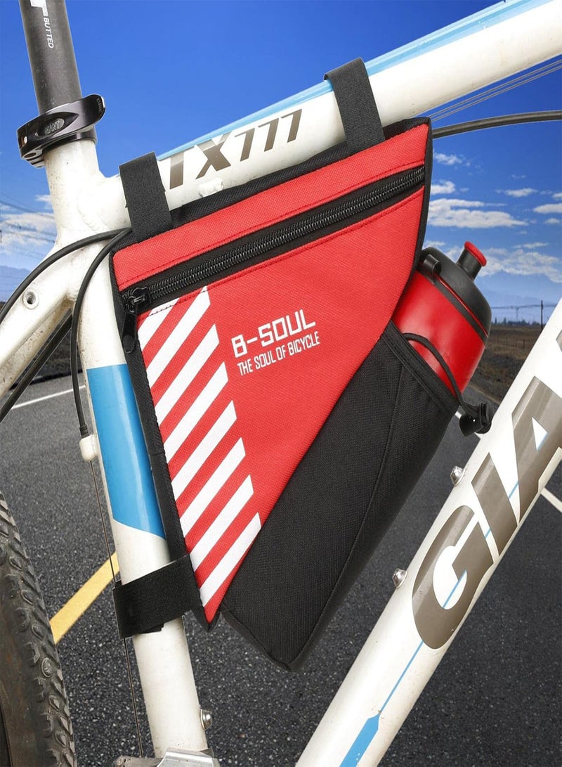 GGOOT Bicycle Pouch - Bike Bag with Water Bottle Holder,Waterproof Bicycle Cycling Storage Triangle Top Tube Front Pouch Saddle Bag for Road and Mountain Bikes - Image 4