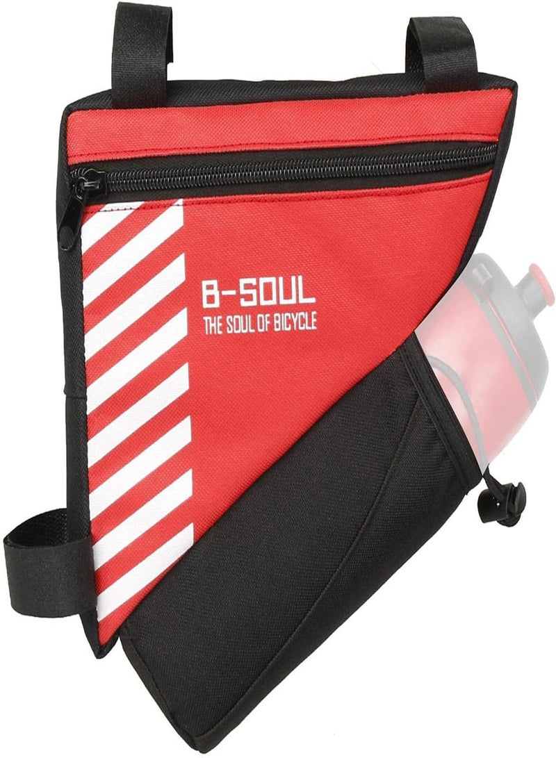 GGOOT Bicycle Pouch - Bike Bag with Water Bottle Holder,Waterproof Bicycle Cycling Storage Triangle Top Tube Front Pouch Saddle Bag for Road and Mountain Bikes - Image 1