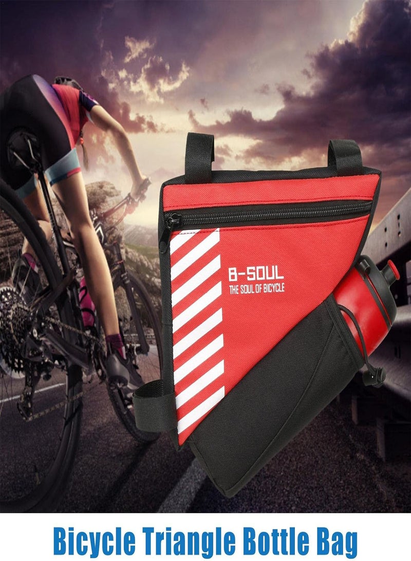 GGOOT Bicycle Pouch - Bike Bag with Water Bottle Holder,Waterproof Bicycle Cycling Storage Triangle Top Tube Front Pouch Saddle Bag for Road and Mountain Bikes - Image 3